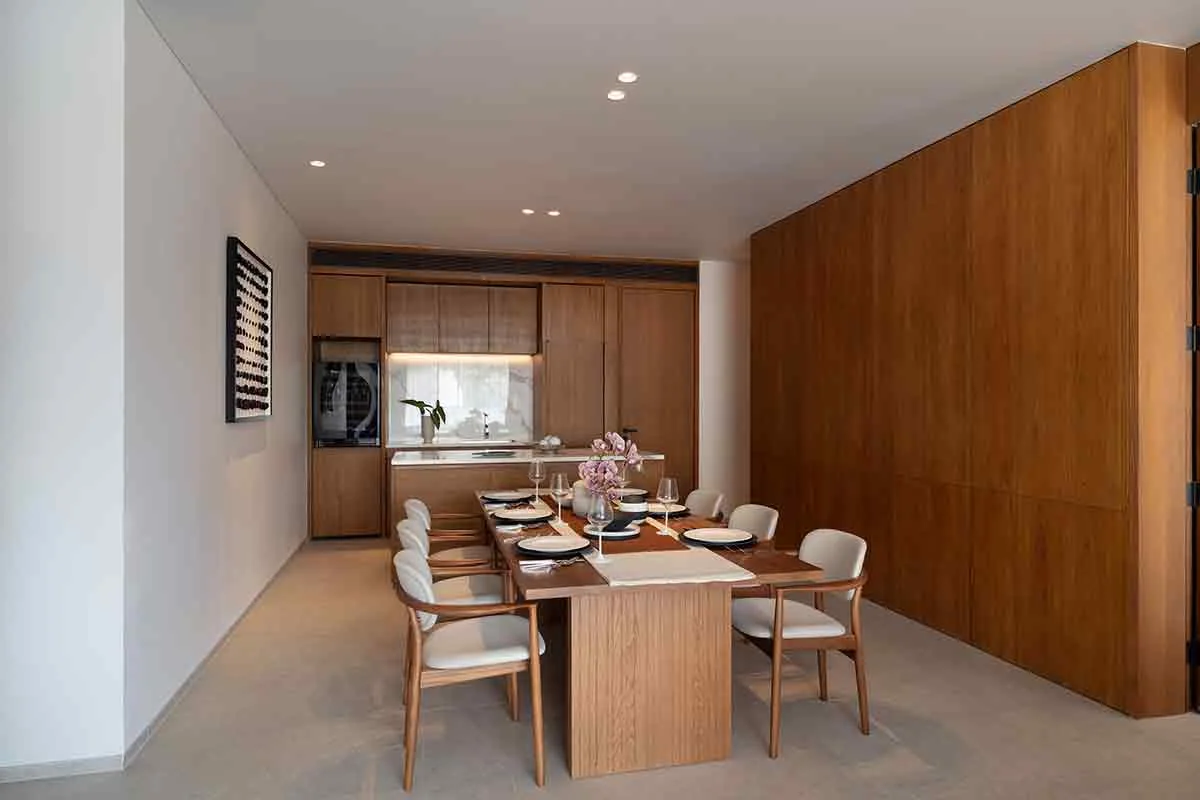 Three-bedroom condominium dining room
