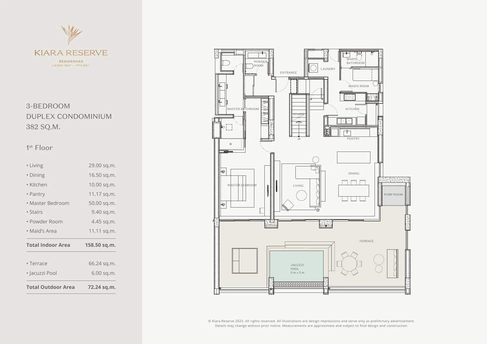 Kiara Reserve — 3BR duplex floor plan