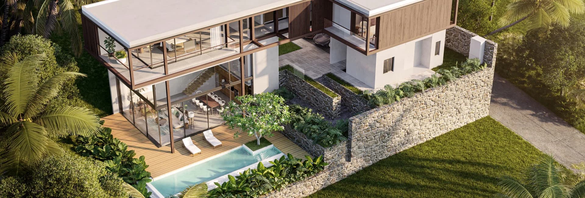 Kiara Reserve villa architecture from above